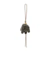 Loewe Elephant Bag Charm In Raffia And Calfskin