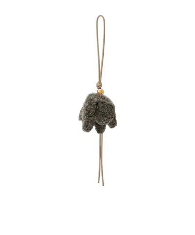 LOEWE ELEPHANT CHARM IN RAFFIA AND CALFSKIN