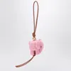 Loewe Elephant Pendant In Felt And Leather Women In Brown