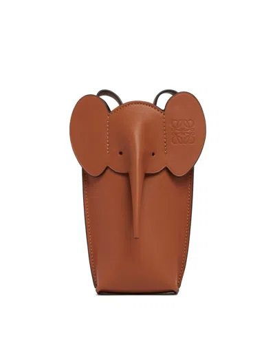 Loewe Elephant Pocket Shoulder Bag In Brown