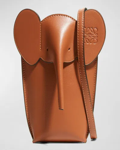 Loewe Elephant Pouch Crossbody Bag In Tan