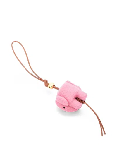 Pre-owned Loewe Elephant-motif Bag Charm In Pink