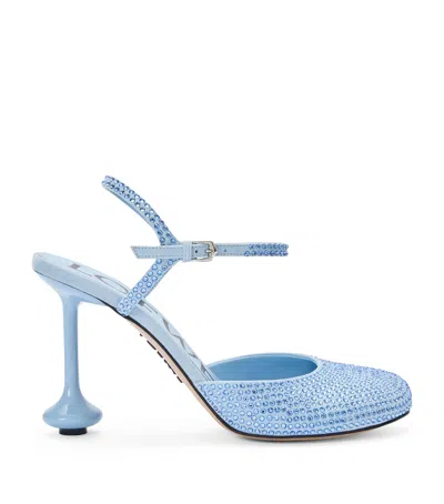 Loewe Embellished Ankle-strap Toy Pumps 90 In Blue