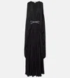 Loewe Embellished Draped Silk Gown In Black