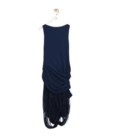 Loewe Embellished Dress In Viscose In Blue