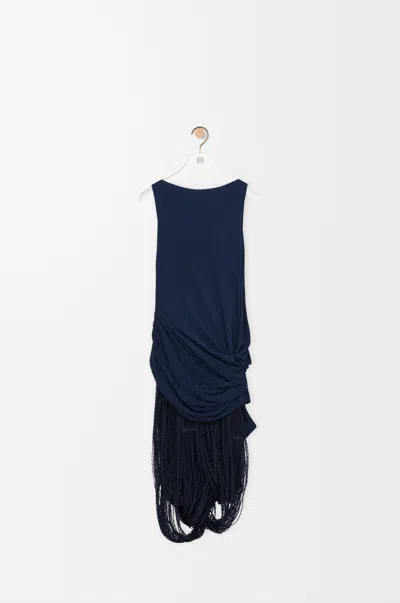 Loewe Embellished Dress In Viscose Size:38 For Woman In Blue