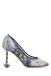 Loewe Scarpe Con Tacco Toy In Rete Decorata Donna In Navylilac