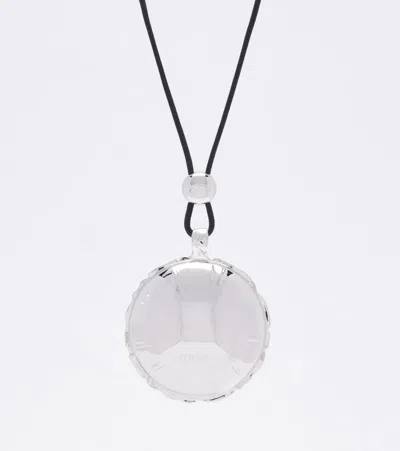 Loewe Embellished Pendant Necklace In Silver