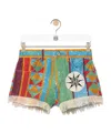 Loewe Embellished Shorts In Denim In Multi