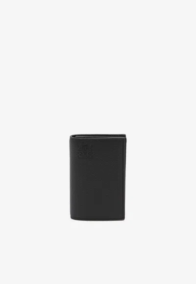 Loewe Embossed Anagram Grained Leather Cardholder In Black