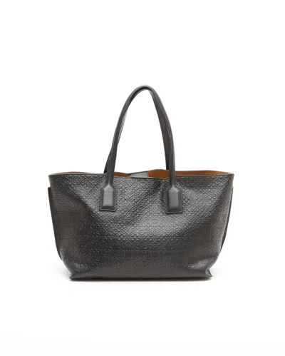 Loewe Embossed Anagram T-shopper Tote Bag In Black