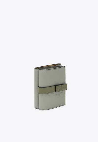 Loewe Embossed Anagram Tri-fold Leather Wallet In Gray