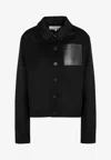 Loewe Cashmere Blend Workwear Jacket With Anagram Pocket In Black