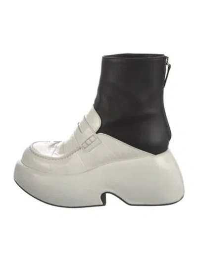Pre-owned Loewe Embossed Leather Boots In Neutral