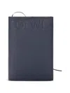 Loewe Embossed Leather Notebook In Blue