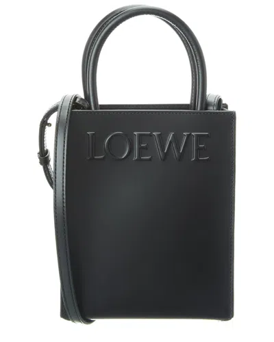 Loewe Embossed Leather Tote In Black