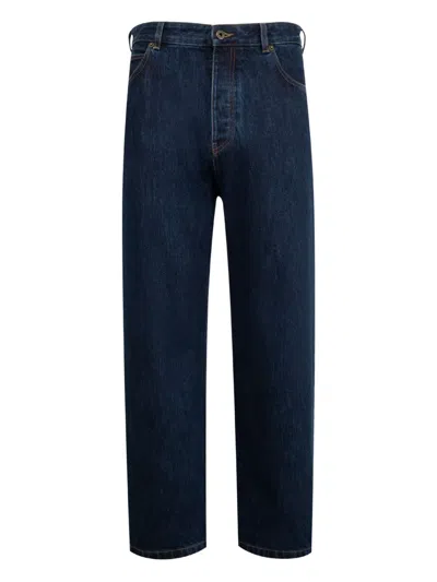 Loewe Embossed-logo Jeans In Blue