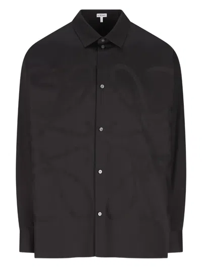 Loewe Embossed Logo Shirt In Black