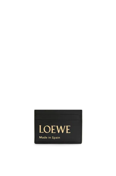 Loewe Embossed Plain Card Wallet For Women In Black