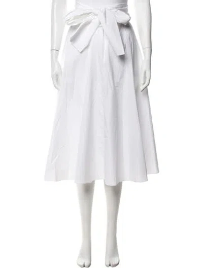 Pre-owned Loewe Embroidered Accent Midi Length Skirt In White