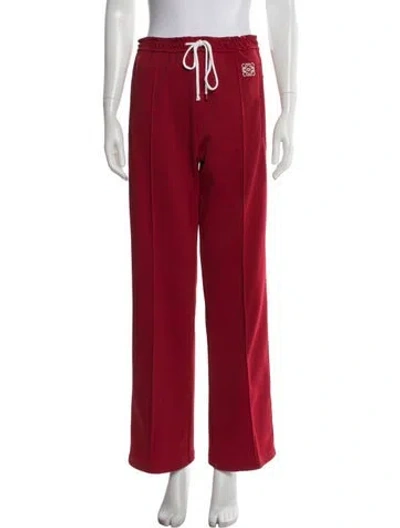 Pre-owned Loewe Embroidered Accent Sweatpants In Red