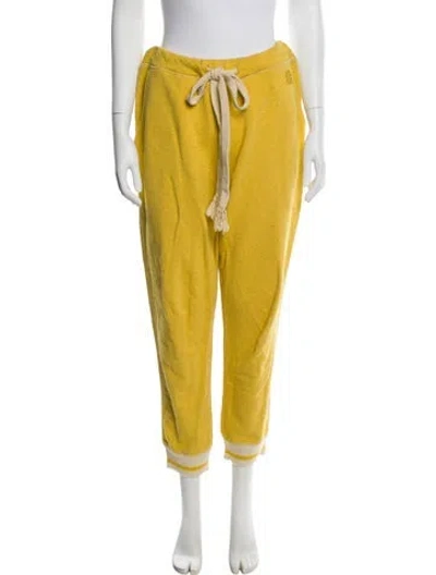 Pre-owned Loewe Embroidered Accent Sweatpants In Yellow