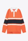Loewe Embroidered Anagram Long-sleeved Polo T-shirt In Orange