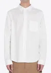 Loewe Embroidered Anagram Long-sleeved Shirt In White