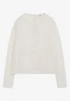Loewe Embroidered Anagram Mohair-blend Cardigan In White