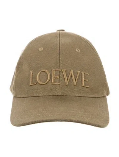 Pre-owned Loewe Embroidered Baseball Hat In Green