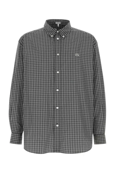 Loewe Embroidered Checked Poplin Shirt For Men In Multi