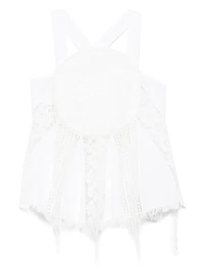 Loewe Embroidered Cotton Top In White