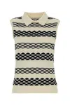 Loewe Cotton Vest With Collar And Ribbed Hem In White