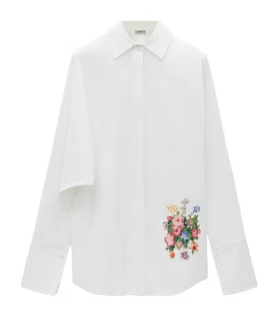 Loewe Embroidered Draped Shirt In White