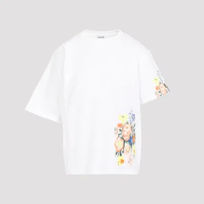 LOEWE WHITE COTTON BLEND OVERSIZE T-SHIRT