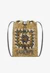 Loewe Embroidered Drawstring Pouch In Brown