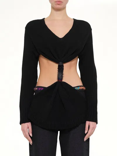 Loewe Embroidered Knot Sweatshirt In Black