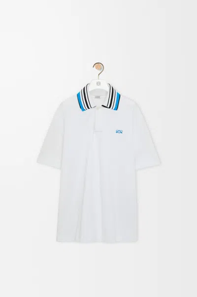 Loewe Triple Layer Collar Polo Shirt In White