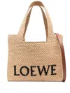 Loewe Women Raffia Mini Font Handbag In Neutrals
