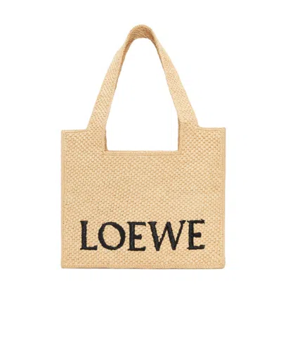Loewe Small Tote Bag With Logo In Natural