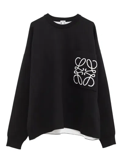 Loewe Embroidered Logo Sweatshirt In Black