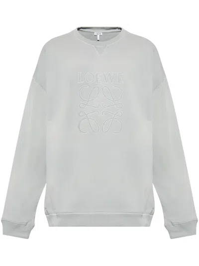 Loewe Embroidered Logo Sweatshirt In Grey