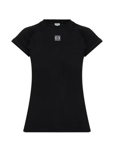 Loewe Embroidered-logo T-shirt In Black