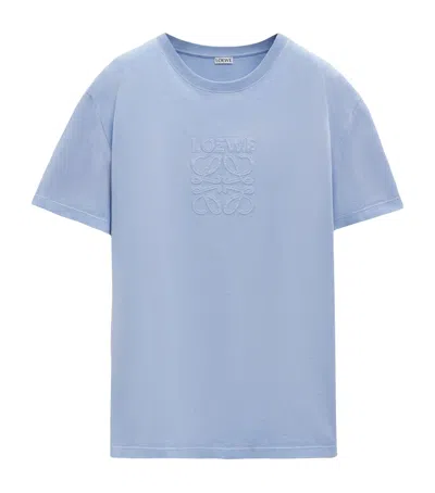 Loewe Embroidered Logo T-shirt In Blue