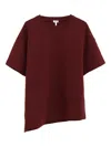Loewe Embroidered-logo T-shirt In Burgundy