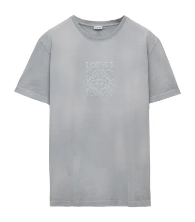 Loewe Embroidered Logo T-shirt In Light Grey