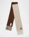Loewe Embroidered Two-tone Alpaca-blend Scarf In Gray