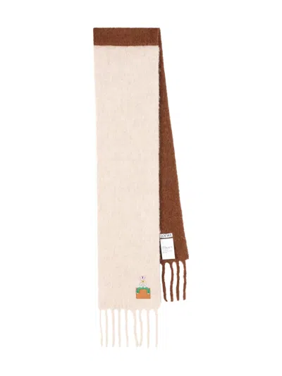 LOEWE EMBROIDERED TWO-TONE SCARF