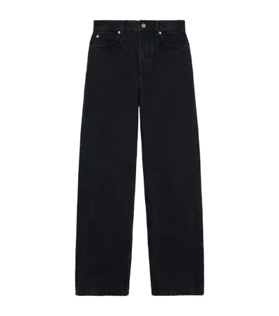Loewe Embroidered-anagram Straight Jeans In Black