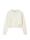 Loewe Wool Sweater With Contrasting Embroidered Logo On The Bottom In Neutral